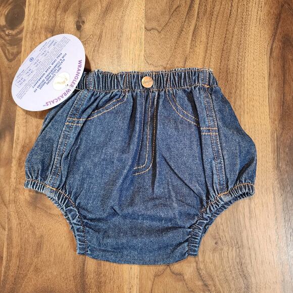 Wrangler Washed Indigo Jean Diaper Cover 6 Months NWT - Picture 2 of 4